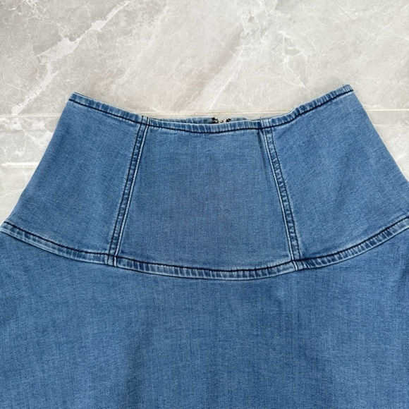 Women’s Free People We The Free Highlands Denim Mini Skirt Size 0 - Picture 4 of 16